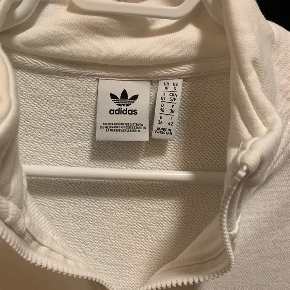 Adidas White Cropped Sweatshirt - Picture 4 of 5